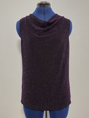 Vintage 90s Purple Metallic Glitter Tank Top Size S